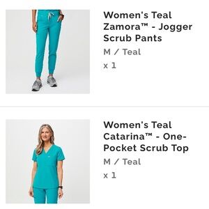 Figs teal scrub set